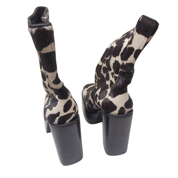 Steve Madden Leather Chunky Cow Platform Boots $189 Nordstroms Unworn sz 8.5 - Picture 6 of 9